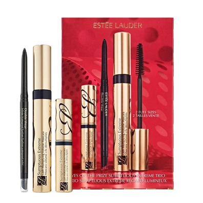 Estée Lauder Eyes on the Prize Sumptuous Extreme Trio Tusz do rzęs Mascara Sumptuous Extreme 8 ml Extreme Black + Double Wear Infinite Waterproof Eyeliner 1,2 g Blackened Onyx + Mascara Sumptuous Extreme 2,8 ml Extreme